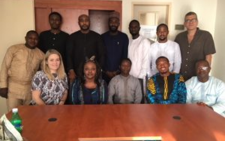 L'équipe du projet à Paris et l'équipe de Civipol au Nigéria réuni dans les bureaux du projet à Abuja